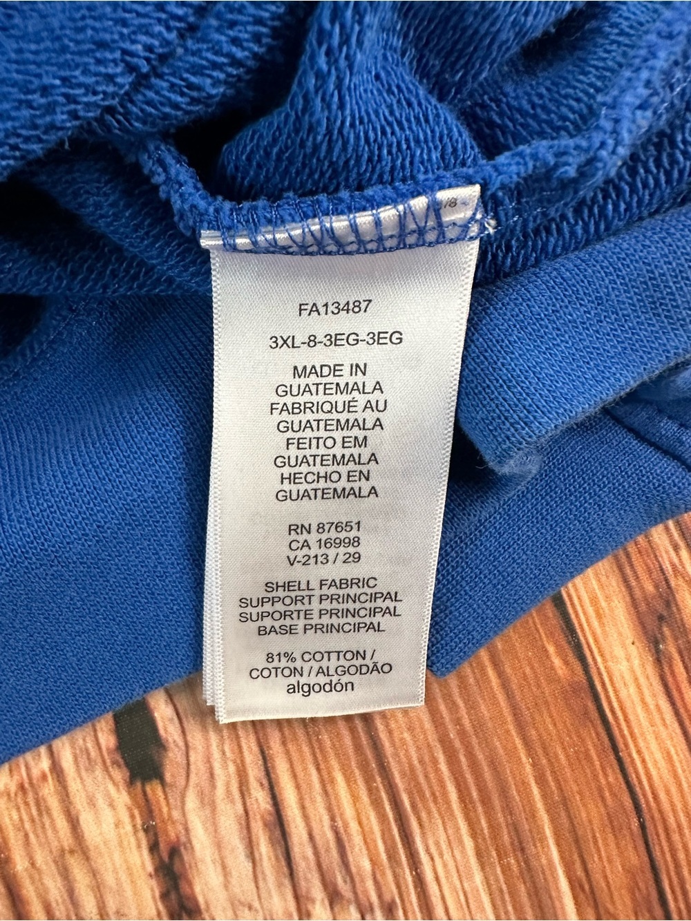 Lacoste Men’s Blue Hooded Sweatshirt with Crocodile Logo Classic Fit Size 3XL - Picture 13 of 15